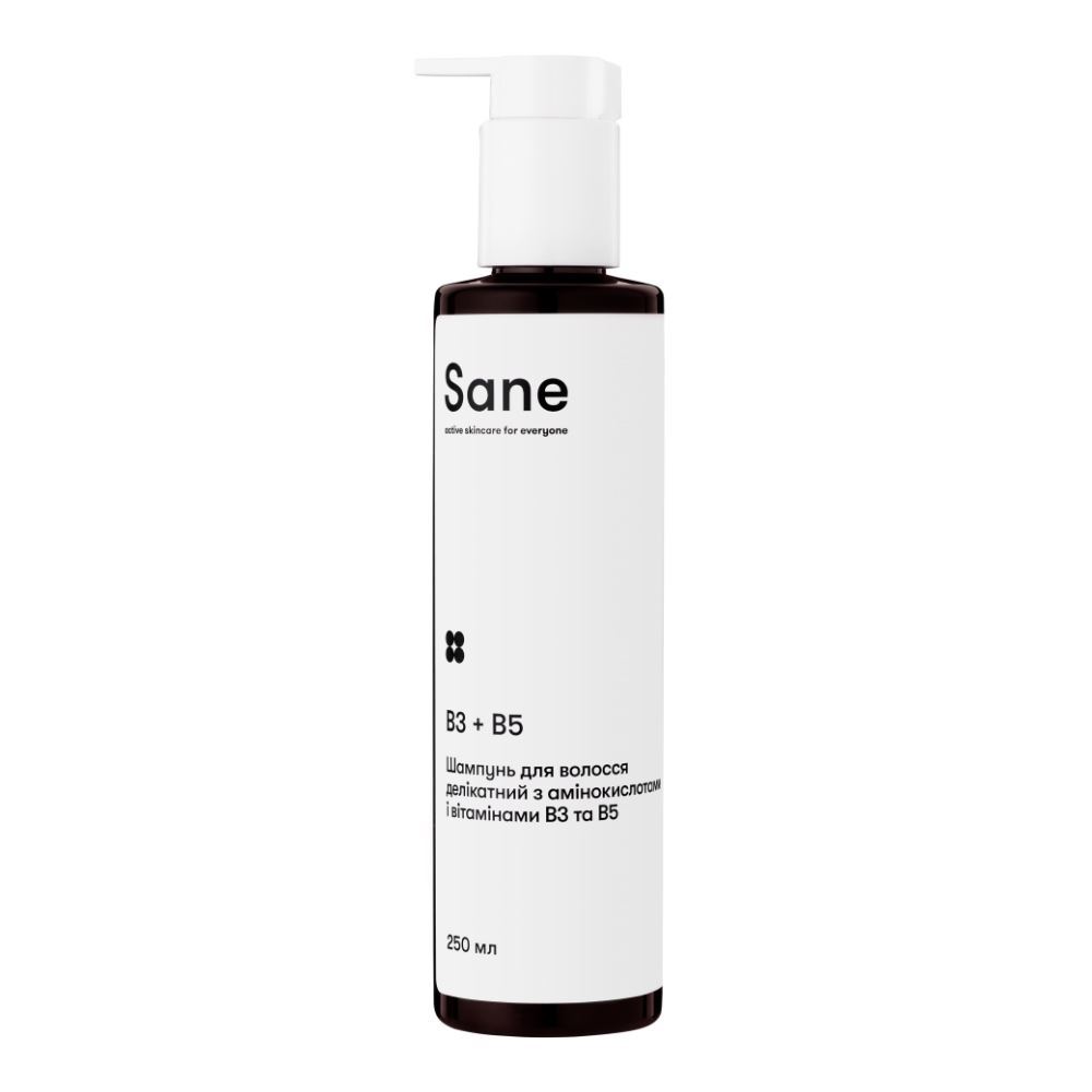 Szampon do włosów delikatny z aminokwasami i witaminami V3 i V5 Sane 250 ml